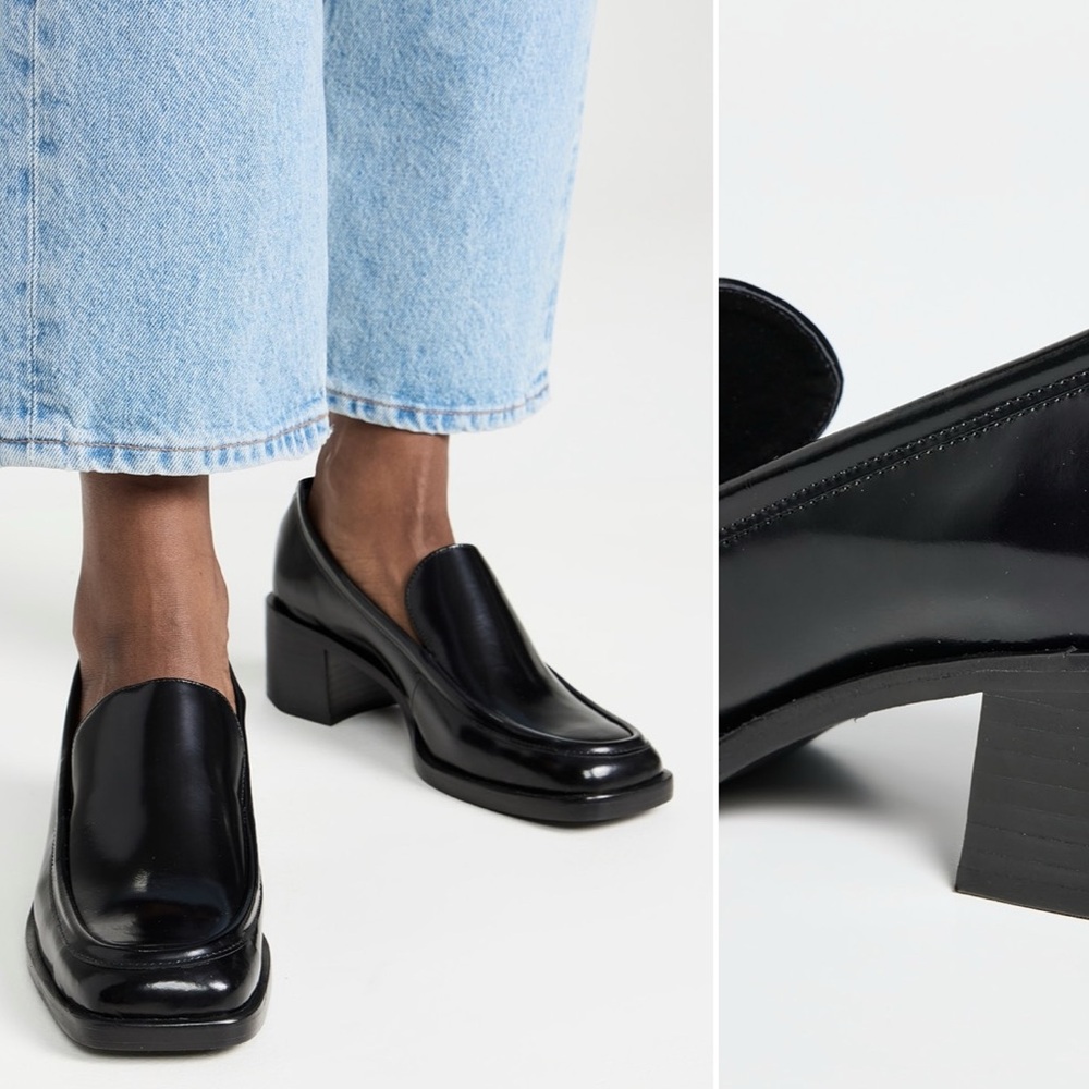 Reformation Black Leather Slip-On Loafers - Picture 12 of 12